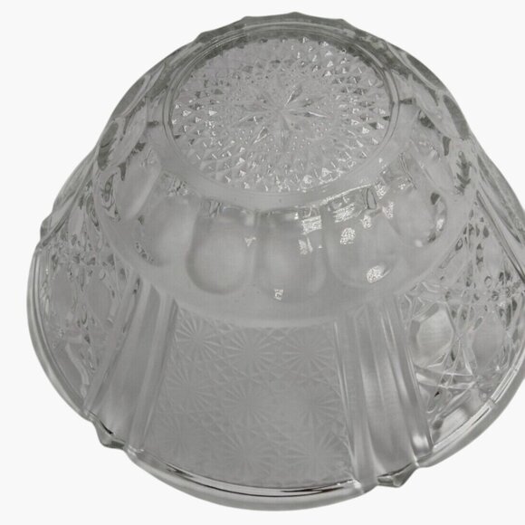 Cut Glass Bowl Flower Starburst Thumbprint Elegant Wedding Regency 7 inch - Picture 5 of 5